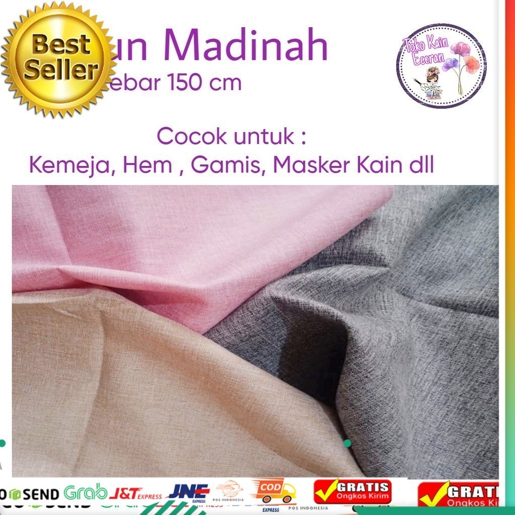 KAIN KATUN MADINAH KAIN KATUN MADINAH PREMIUM KAIN MADINAH KATUN POLOS BAHAN KEMEJA KATUN DRESS TUNI