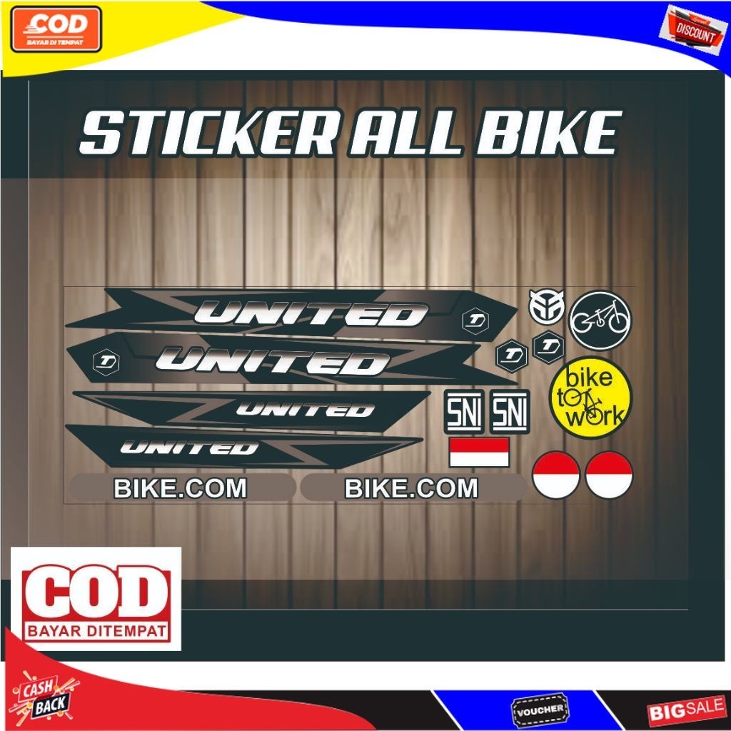 STICKER SEPEDAH / stiker all sepeda/ stiker bmx /striping lis motif united / striping united stiker 