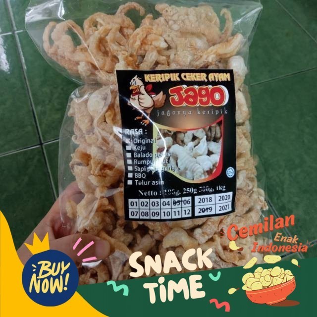 

PROMO HEMAT Keripik ceker ayam original 250 gr kripik snack keto kerupuk ketogenic cakar chicken feet