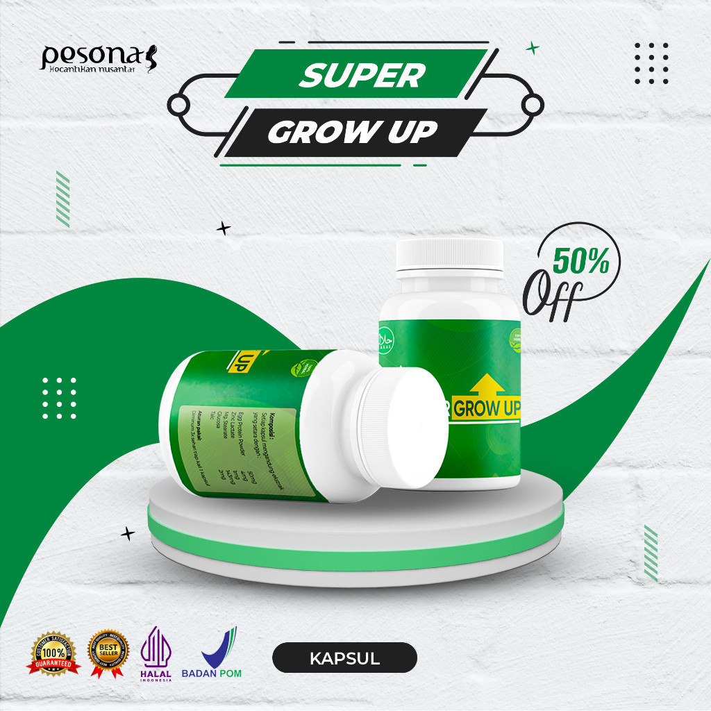 SUPER GROW UP - Peninggi Badan Cepat Dan Ampuh Umur 18 20 30 Ke Atas (usia 5-35)