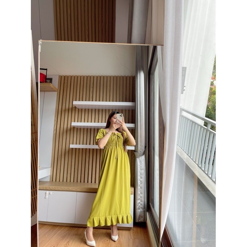 MOOZA DRESS NATAL LENGAN PENDEK REALPICT DRS A014