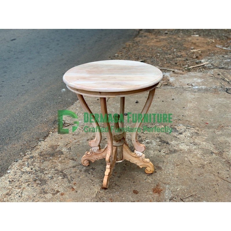 MEJA TERAS CORONG KAKI KECIL KAYU MAHONI MEJA KOPI ANTIK MEWAH TERMURAH NADELLAAN FURNITURE JEPARA