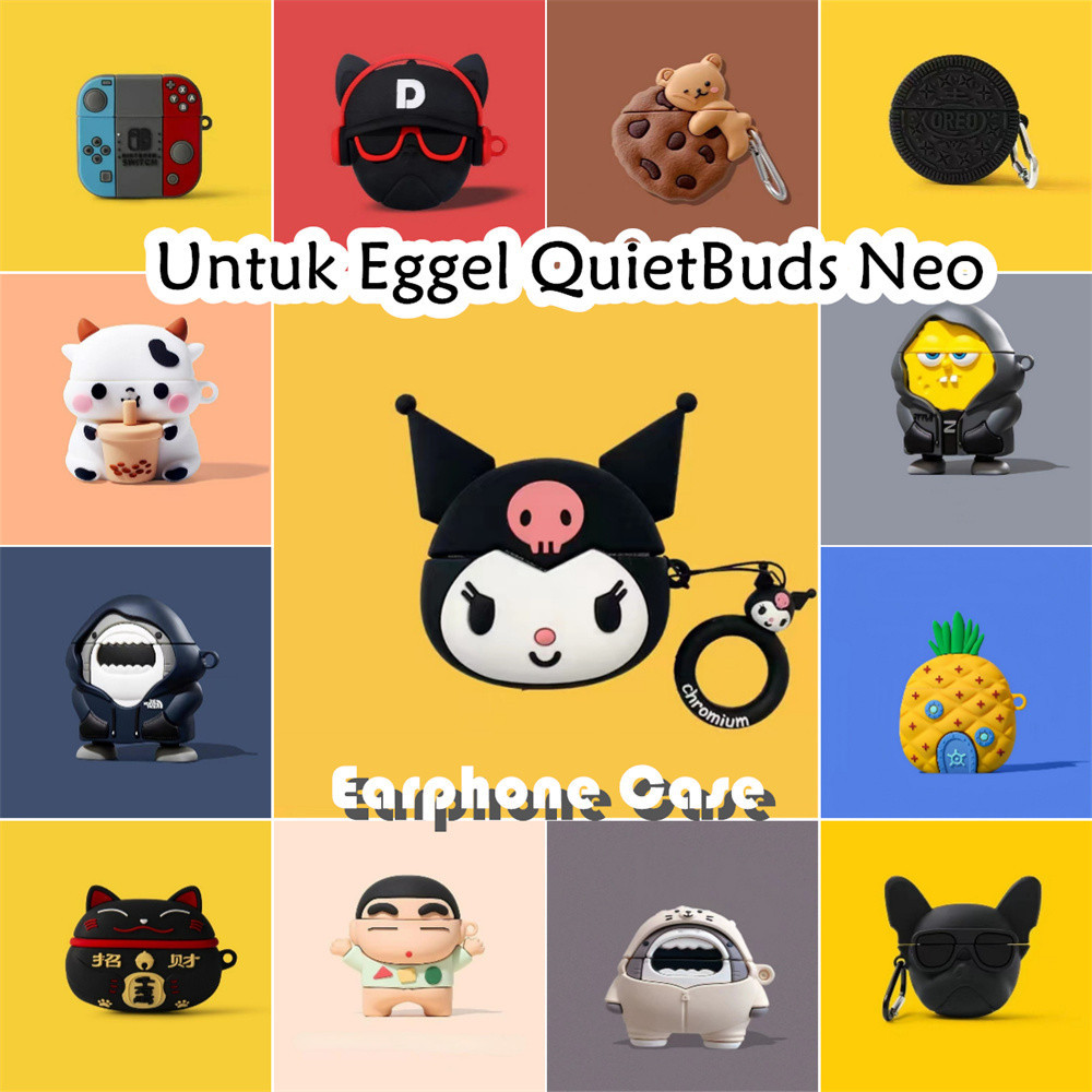 Umstore Untuk Eggel QuietBuds Neo Case Trendi Kartun Kulomi Soft Silicone Kasus Telpon telinga Earph