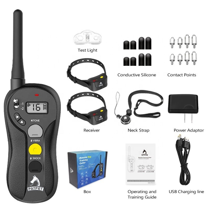 Penyetrum Listrik Jarak Jauh 1000M Kerah Kejut Latihan Dapat Diisi Ulang untuk Anjing Jarak Jauh