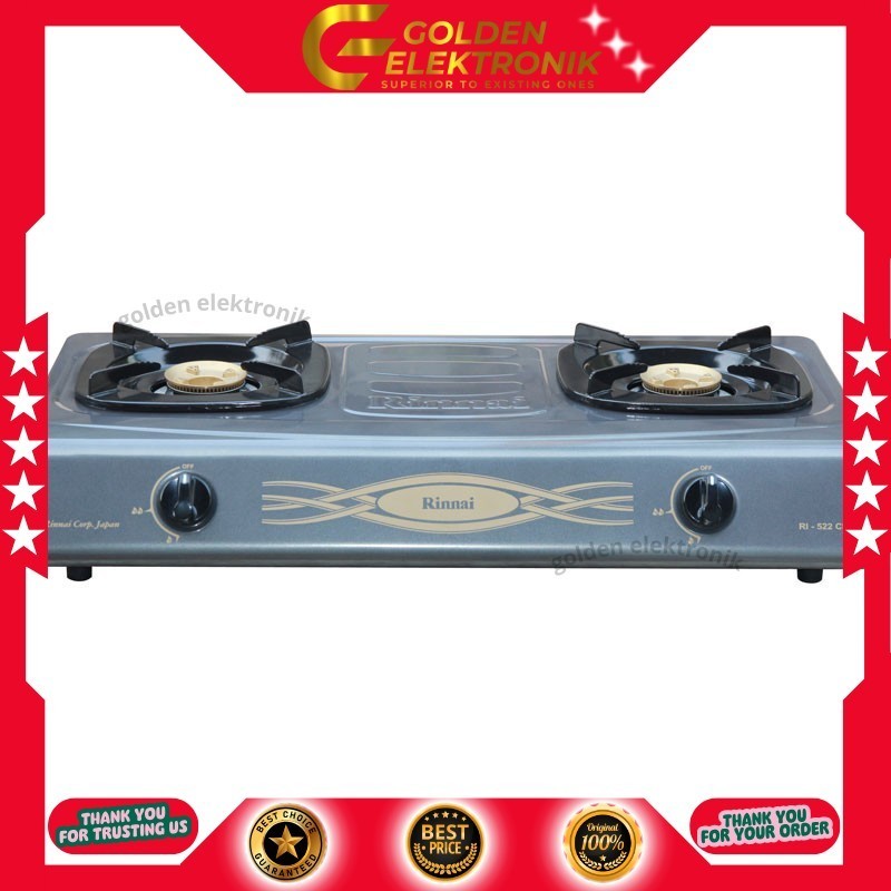 KOMPOR GAS RINNAI RI-522CE RI 522CE RI 522 CE 2 TUNGKU