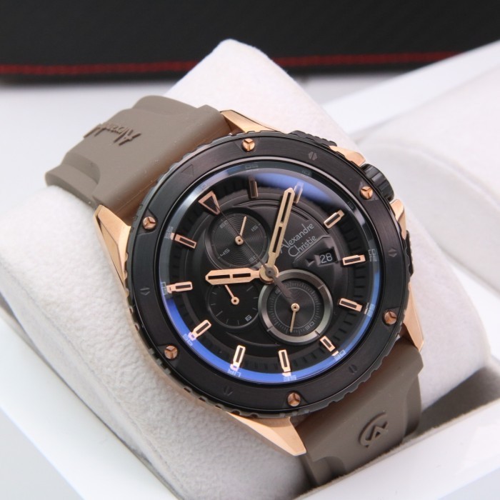 ALEXANDRE CHRISTIE AC6653 / AC 6653 ROSEGOLD GREY RUBBER ORIGINAL