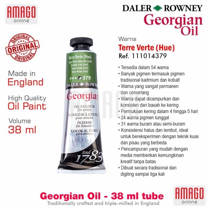 

Cat Minyak Lukis DALER-ROWNEY Georgian Oil 38 ml - Terre Verte Hue - 111014379