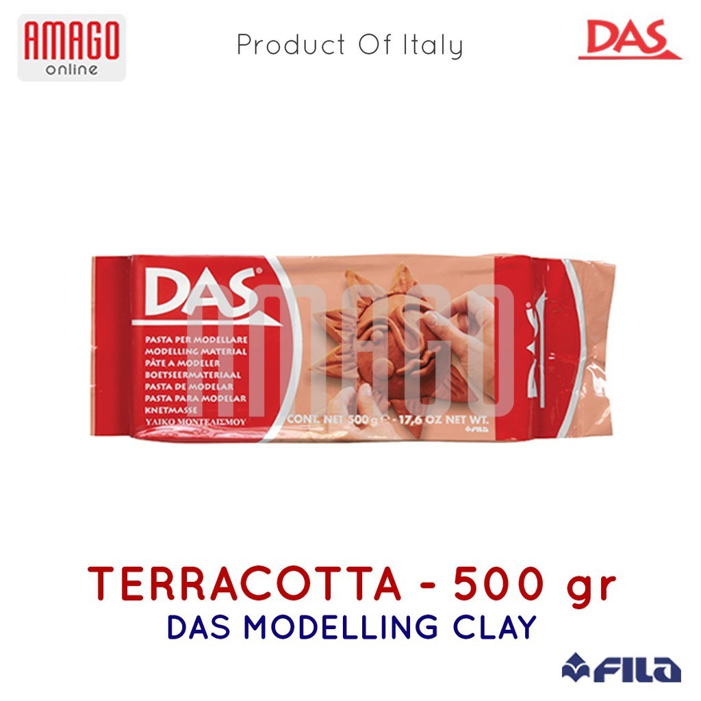 DAS Modelling Clay - Tanah Liat - Air Hardening - Terracotta Coklat- 500 gr - 387100