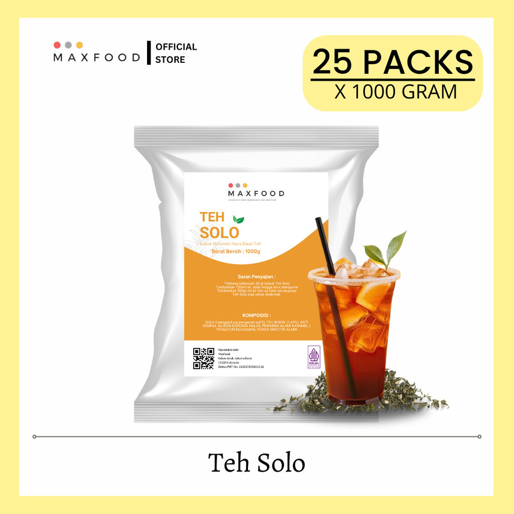 

MAXFOOD - [25 KG] Teh Solo Powder Drink / Bubuk Minuman Teh Rasa Teh Solo