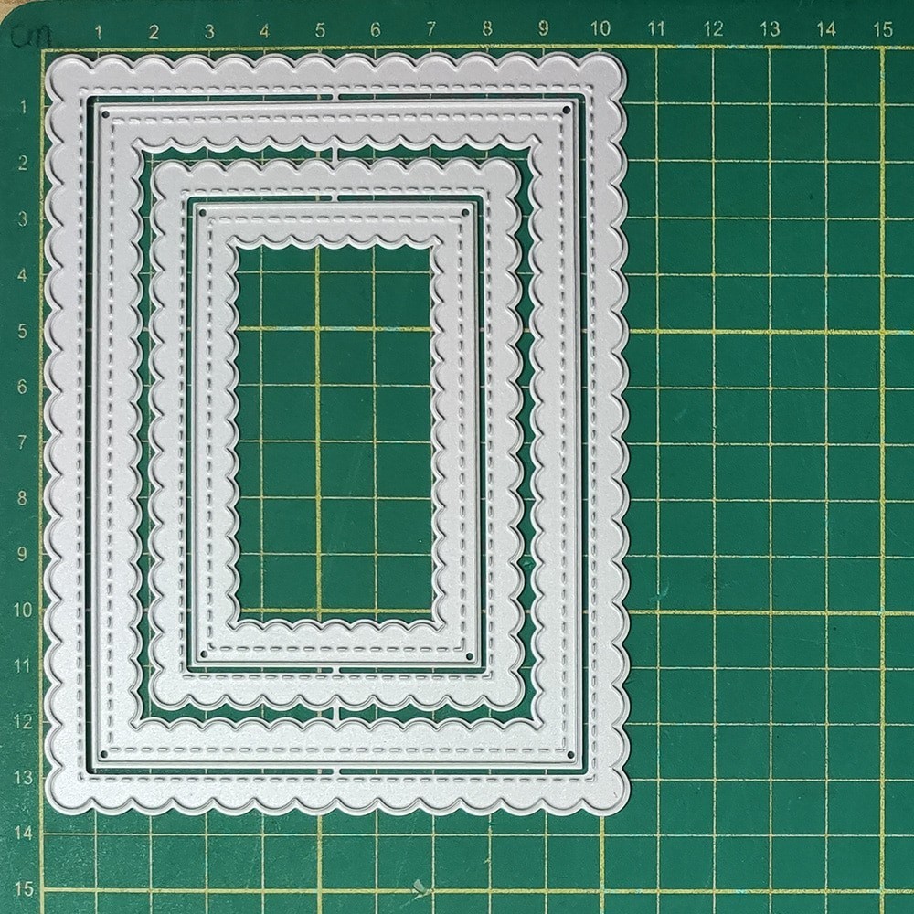 

Lace Nesting Scalloped Rectangle Die Cuts for Card Making Stencil Christmas Decoration Cutting Dies Noel 2023 Photo Album Crafts