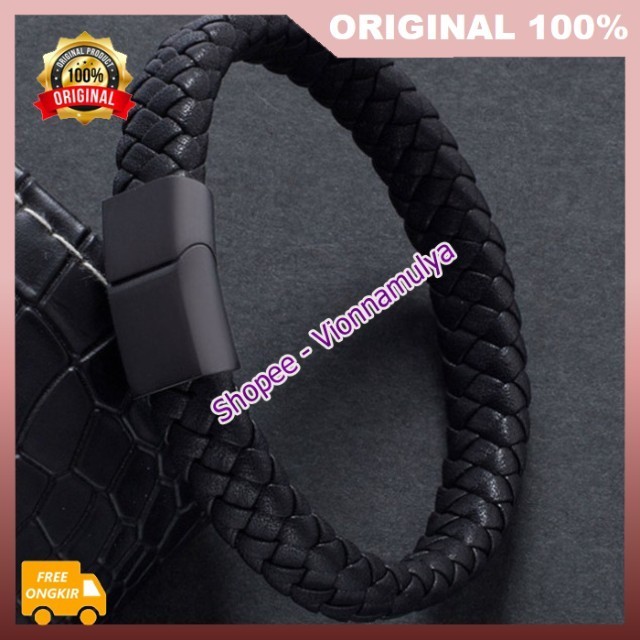 Gelang Kulit Skyme Gelang Kulit Pria Anti Karat Gelang Kulit Tenun Pria ORIGINAL