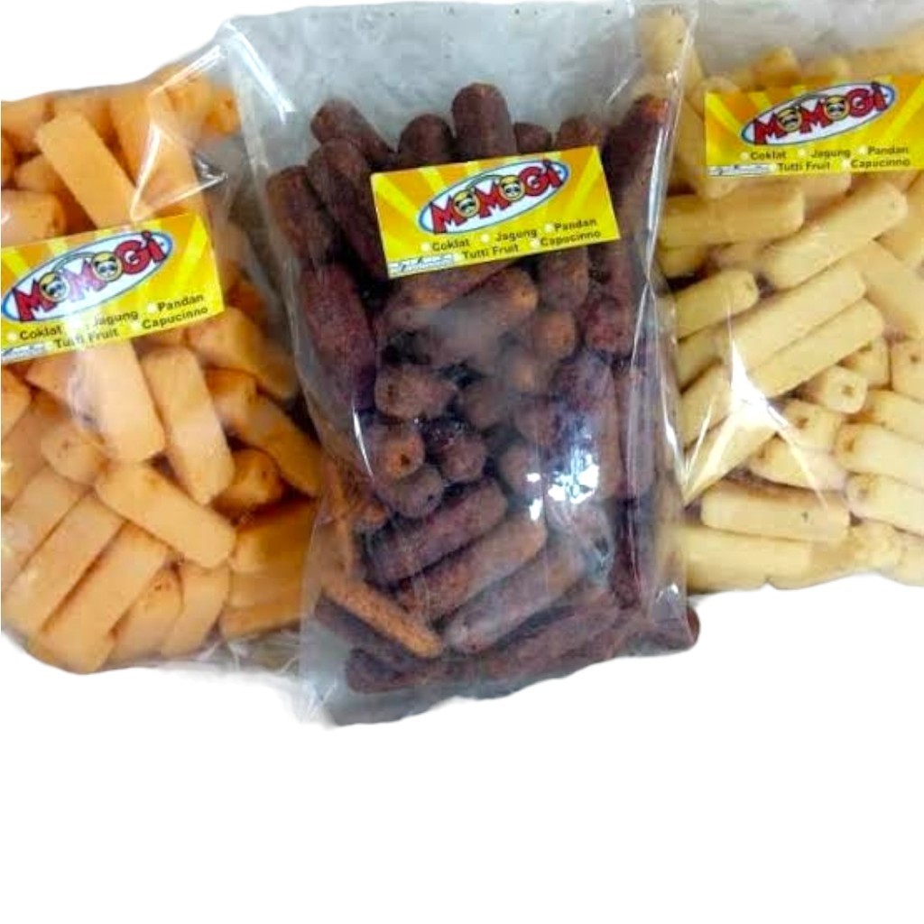 

Momogi stik Renyah Snack Coklat Pandan Jagung Manis 500 Gr