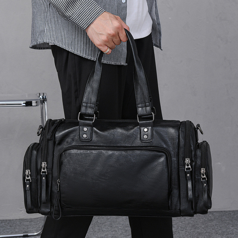 Tas Bahu Portabel Pria Tas Bahu Kapasitas Besar Tas Traveling Trendi Tas Pria Horizontal Klasik Gaya