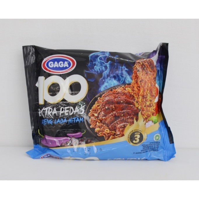 

Gaga Mie 100 Goreng Ex.Pedas Lada Hitam 85Gr