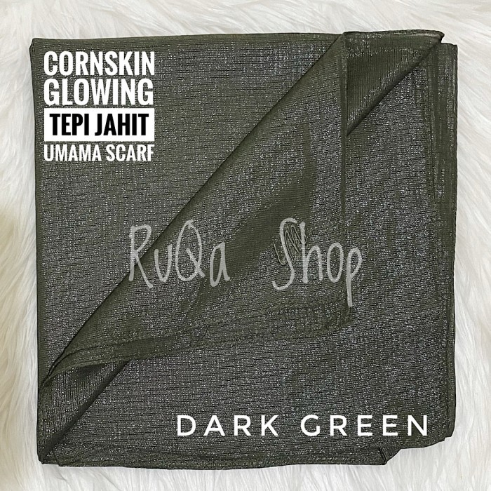 [[New Collection]]Promo Hijab Segiempat - Jilbab Polos - Cotton Lurex - Glowing Umama Scarf - Dark G