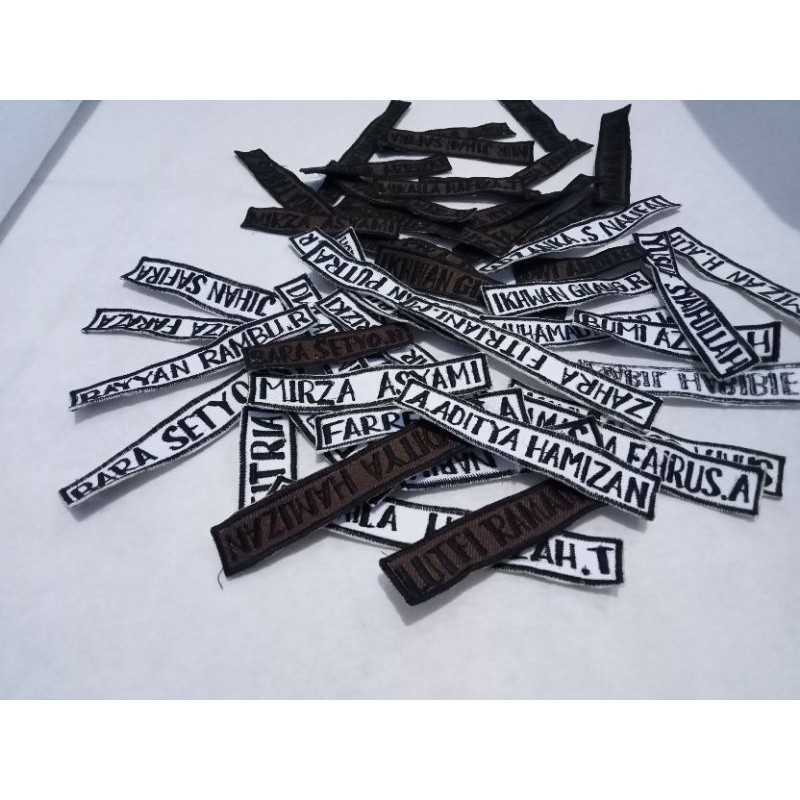 

Bordir Papan Nama Bordir/ Bet Nama Bordir (Sekolah dan Kerja) Bordir Nama Custom bordir bordir