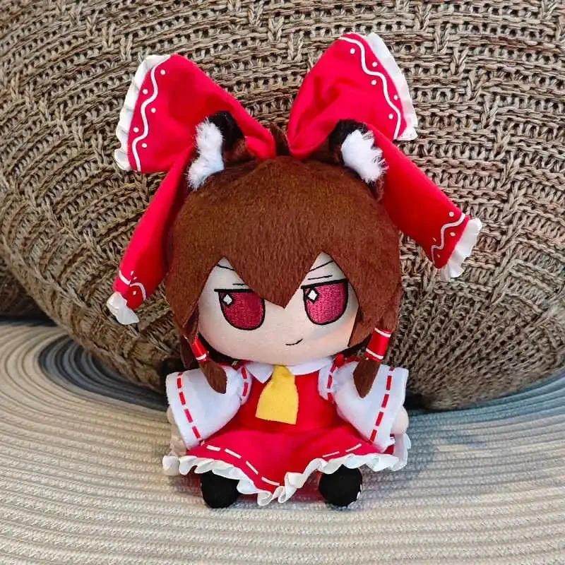 16CM Anime TouHou Project Fumo Hakurei Reimu Cute Cat Witch Plush Stuffed Figure Doll Sitting Dolls 