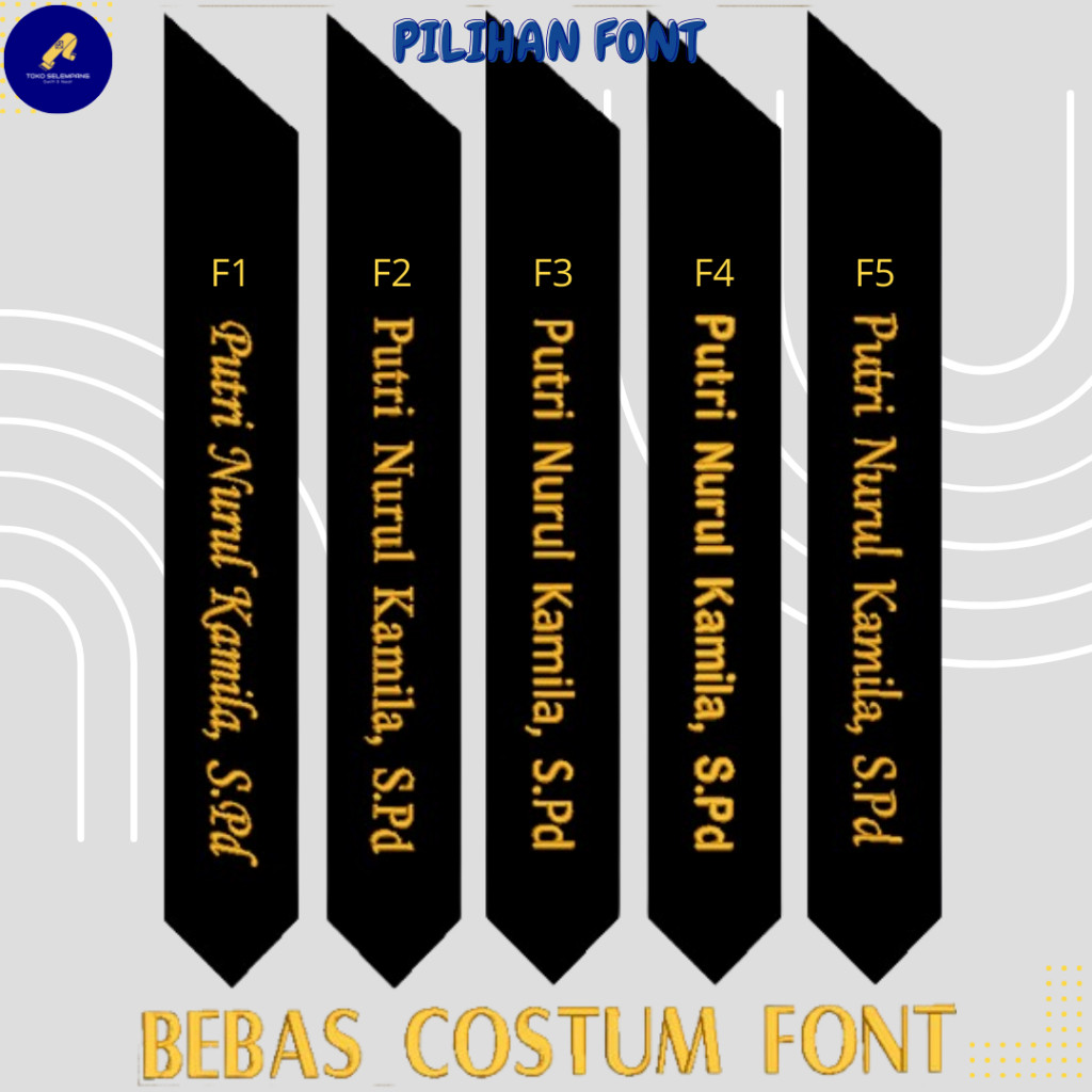 Selempang Wisuda Leher Premium 2 lapis Bludru Selempang Wisuda