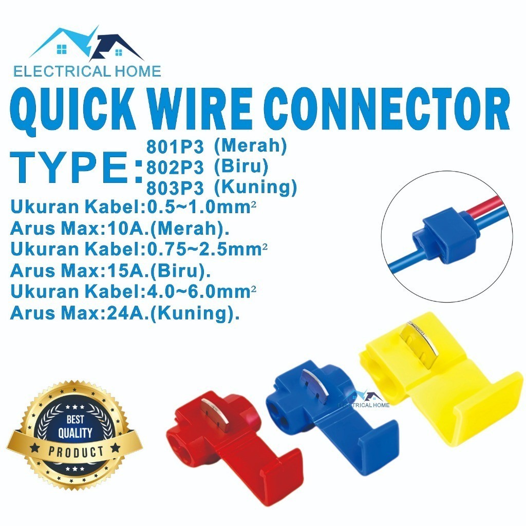 

Scotch Lock Quick Terminal Sambungan Cabang 801P3 802P3 803P3 Per 50pcs
