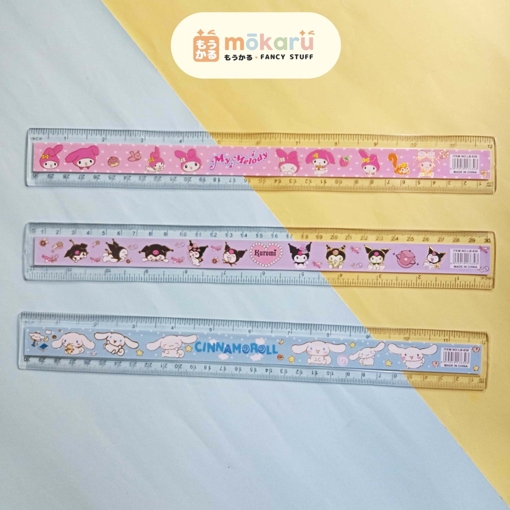 

Fancy Penggaris Motif Sanrio 30cm LB-630 Ruler / Garisan Alat Ukur Plastik Tebal Lucu