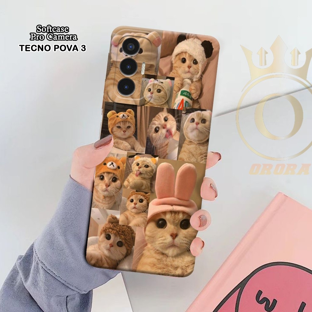 Softcase Tecno Pova 3 - ORORA  - Casing Tecno Pova 3 - Motif case CATSS - Tecno - Softcase Tecno Pov
