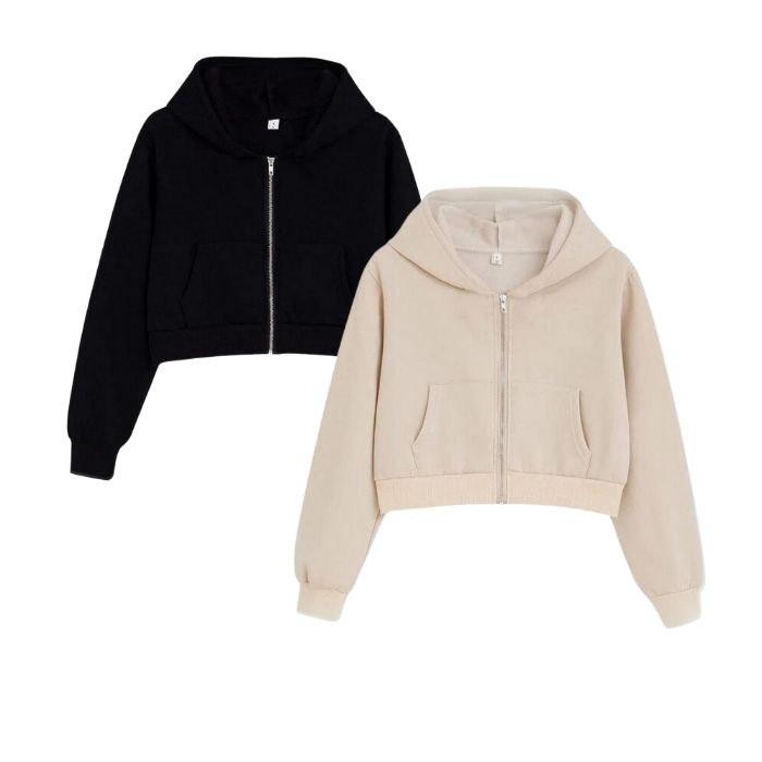 JAKET CROP TOP ZIPPER HOODIE ANAK PEREMPUAN 2-12 TAHUN /JAKET ANAK CROP Bayi Laki-Laki Lengan