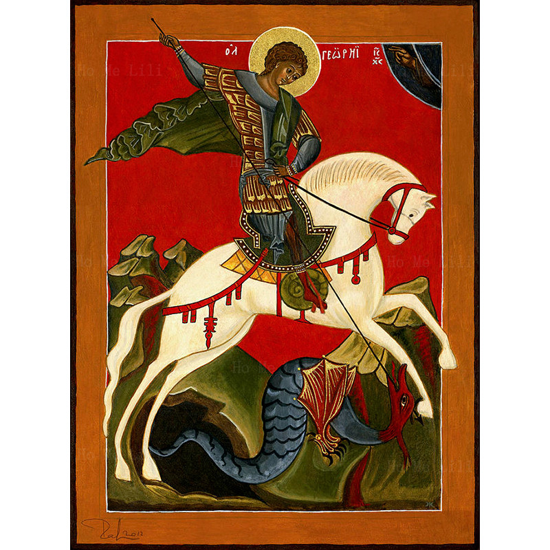 

St George Slaying Of The Dragon The Legend Behind The Hero Russian Orthodox Icon Canvas Wall Art By Ho Me Lili For Home Decor