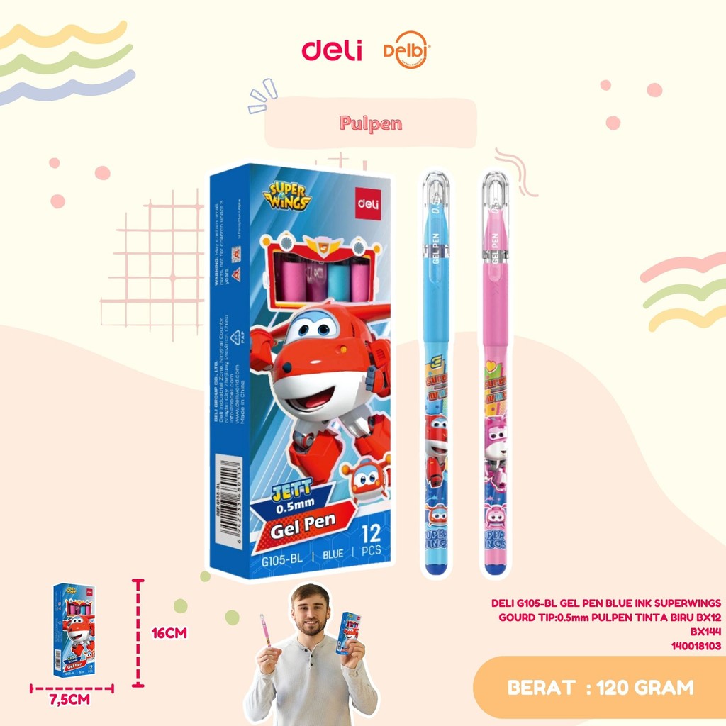 

DELI G105-PR GEL PEN PURPLE,DELI G105-BL GEL PEN BLUE & DELI G105-BK GEL PEN