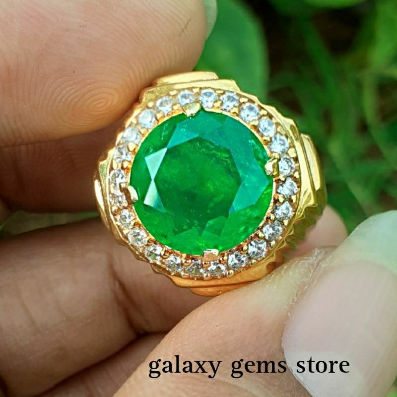 CINCIN BATU ZAMRUD COLOMBIA ASLI NATURAL STONE