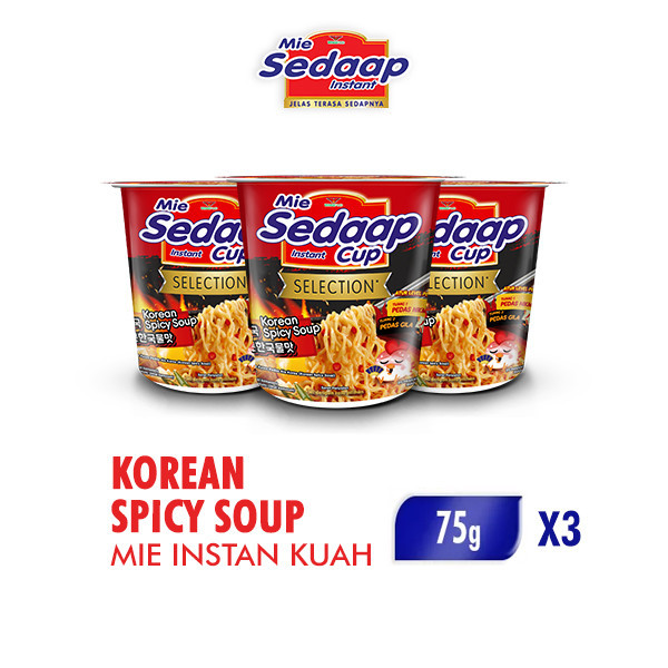 

[Paket isi 3] SEDAAP Mie Instan Cup Korean Spicy Soup 75GR