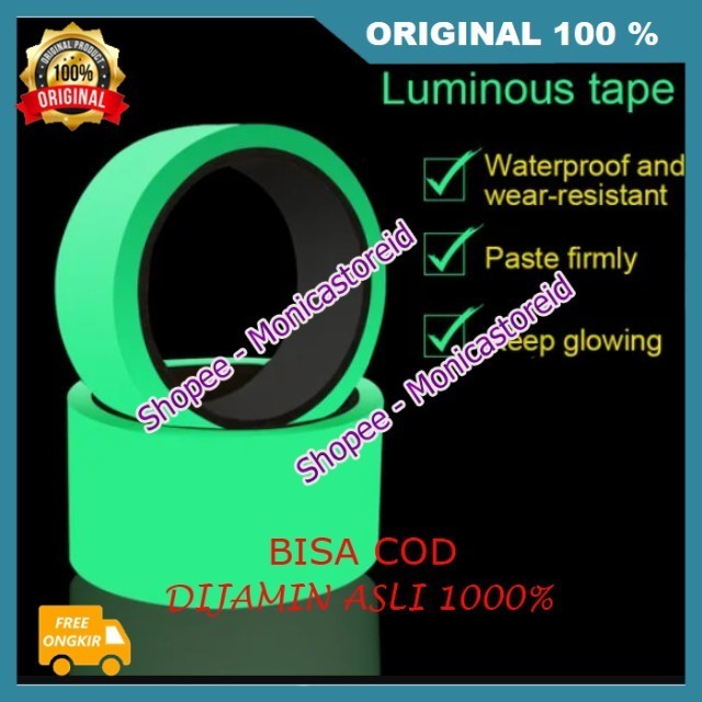 

Glownite Tape Lakban Glow In The Dark Luminous Lakban Menyala Otomatis Saat Gelap Dekorasi Indoor Outdoor 100% ORIGINAL