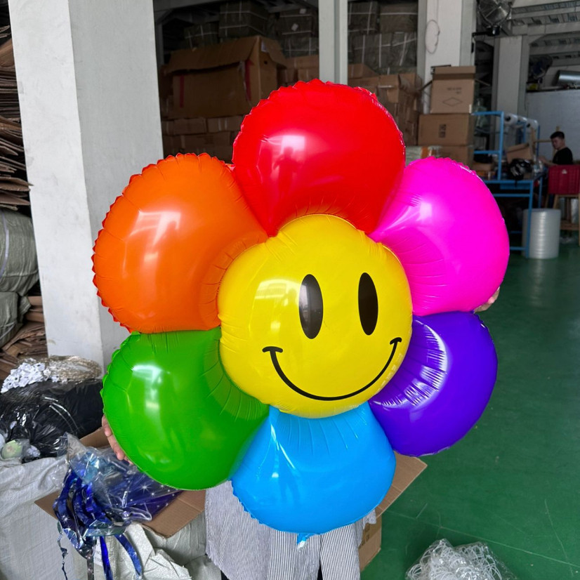 Balon Bunga Matahari Ukuran 1 Meter JUMBO Untuk Dekorasi Pesta / Balon Perlengkapan Pesta Ulang Tahu