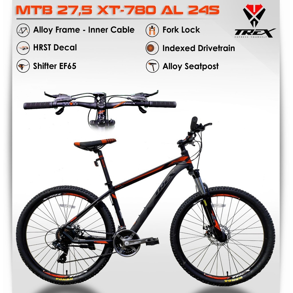 promo big sale Sepeda Gunung TREX MTB 27,5 XT-780 ALLOY 24 SPEED