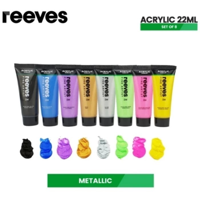 

REEVES ACRYLIC SET 8X22ML primary/pastel/metallic - BASIC