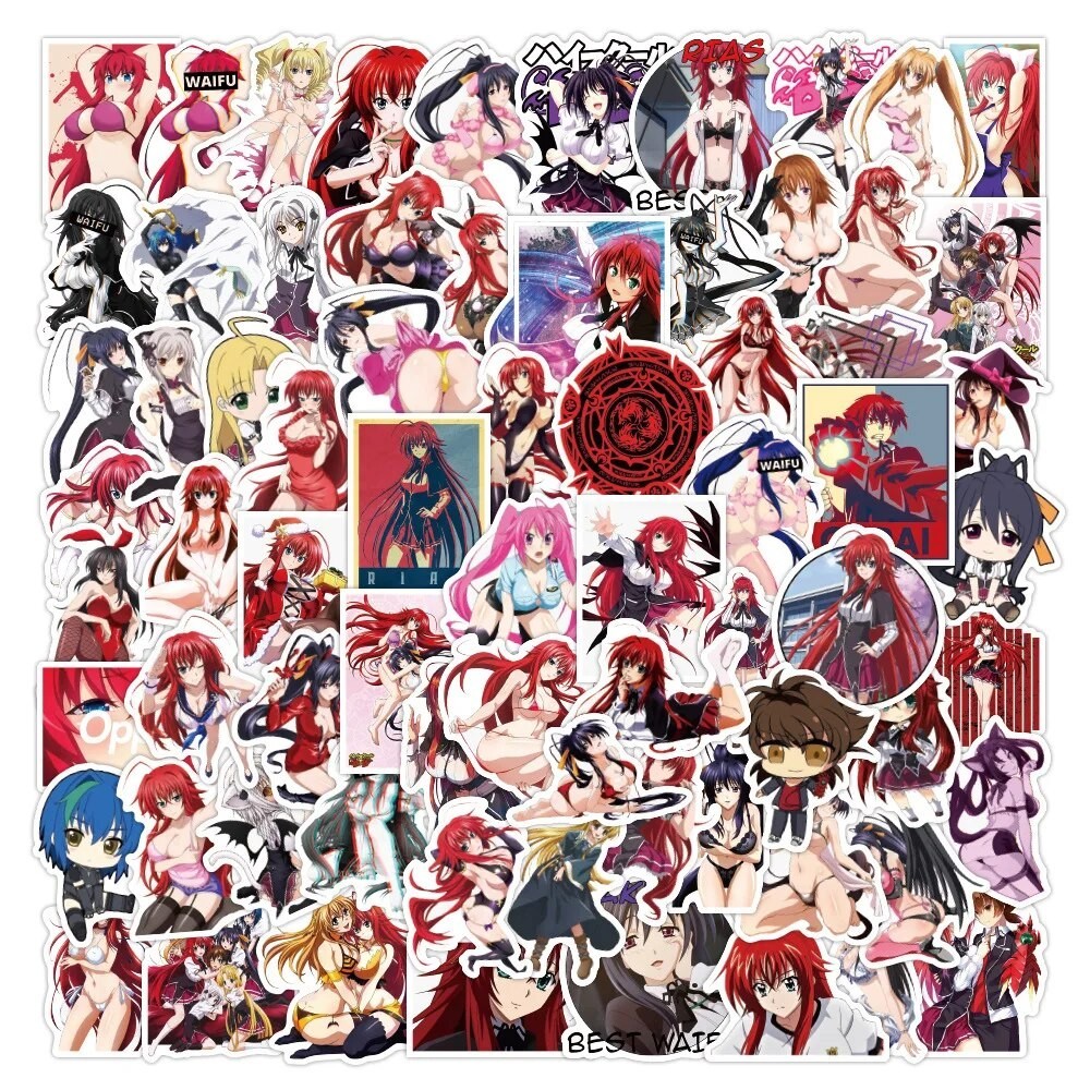 

100pcs High School DXD Anime Stickers Sexy Girls PVC Graffiti Car Stickers For Laptop Suitcase Skateboard Luggage Decal DIY Toy