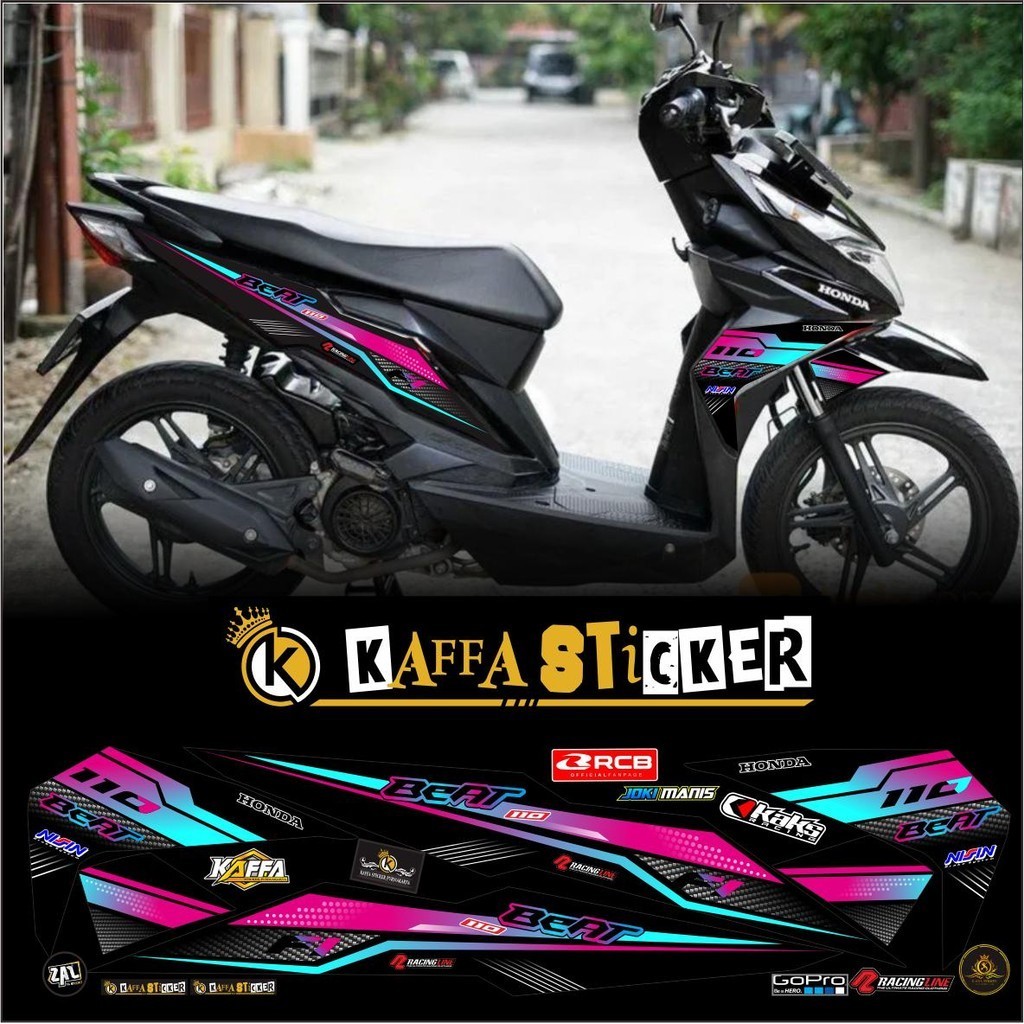 STIKER Sticker Striping List Variasi Beat ESP/Street - Striping Variasi Beat ESP/Street list hitam p