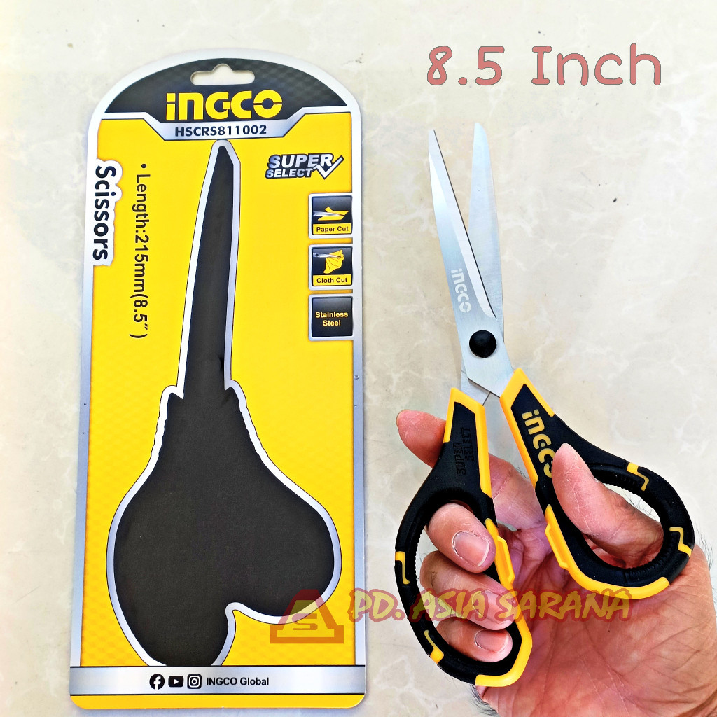 

Gunting Stainless Steel 8,5" Inch INGCO HSCRS811002 Scissors Serbaguna