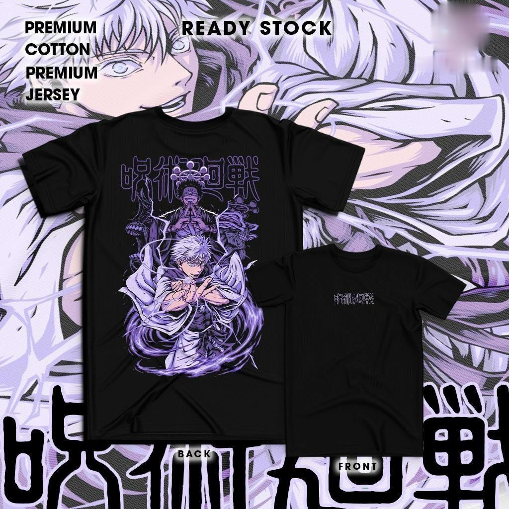 Kaos Gojo vs Sukuna Jujutsu Kaisen Anime | Kaos Couple Anime | Baju Jepang Couple Anime Murah T-Shir