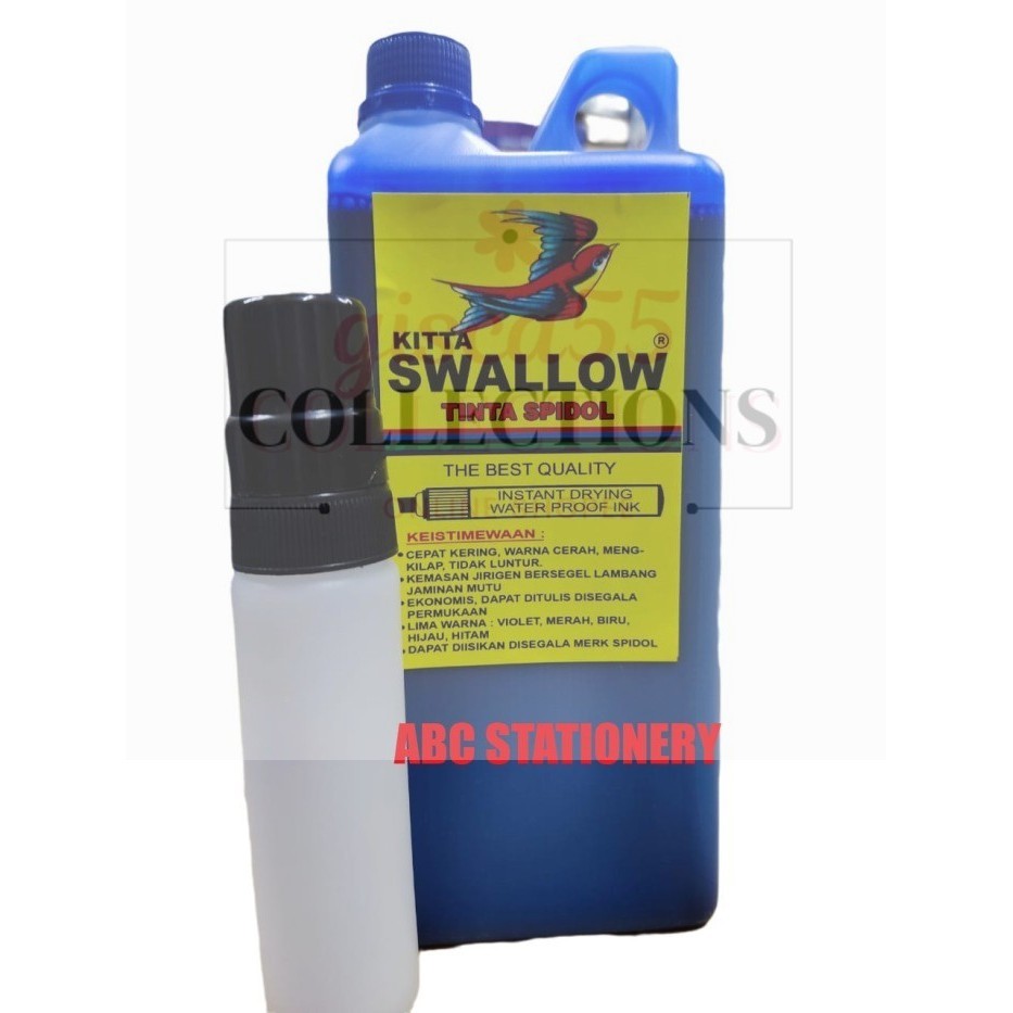 

Tinta literan permanen karung / plastik Swallow bonus botol - Biru