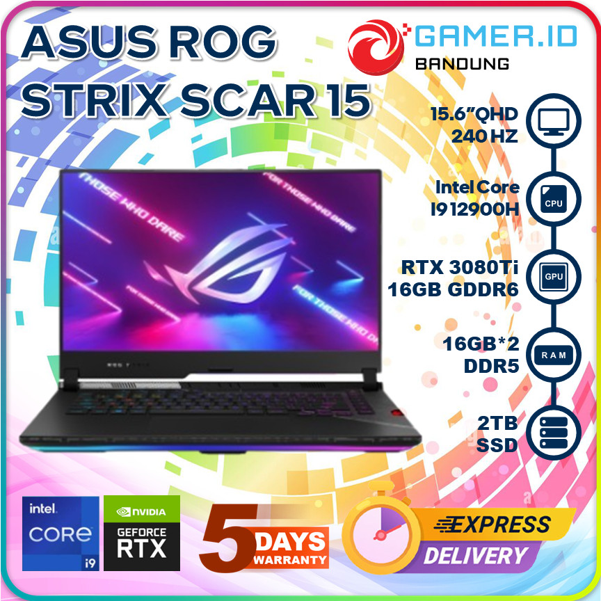 ASUS ROG STRIX SCAR 15 I9 12900H RTX3080TI 32GB 2TB 15.6QHD 240HZ
