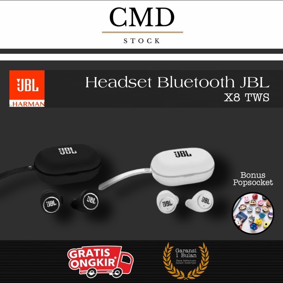 HEADSET BLUETOOTH JBL FREE X8 TWS EARBUDS PURE BASS WIRELESS EARPHONE