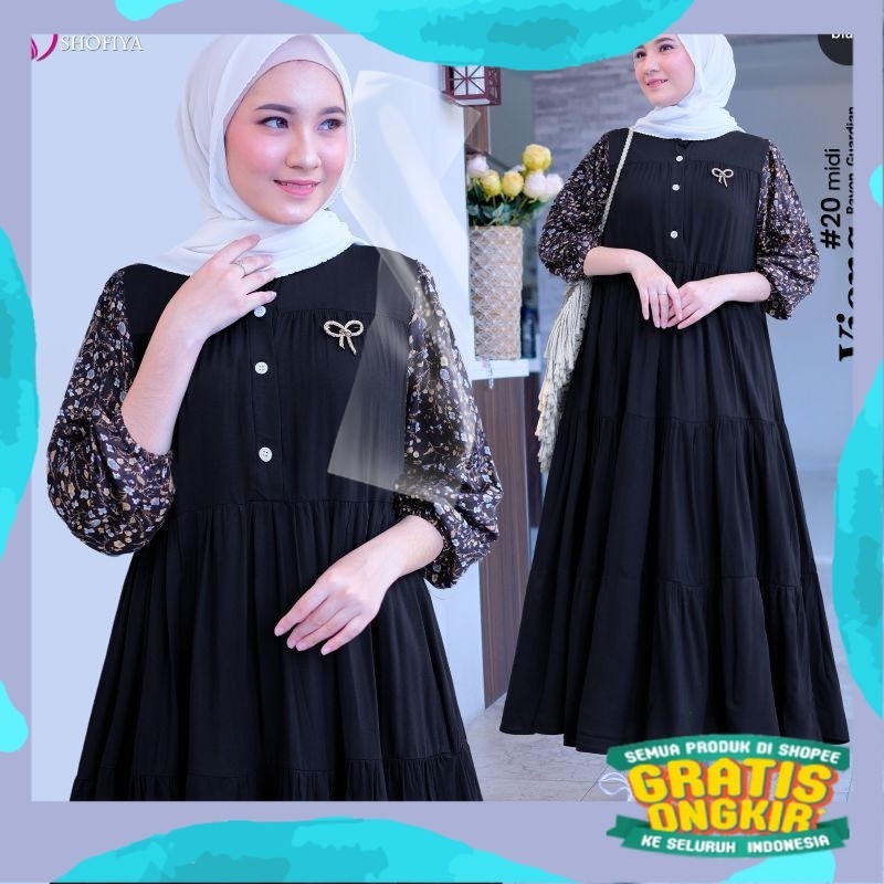 (NEW) MIDI DRESS WANITA FASHION MUSLIM //AGATA - SQUARE - VIONA MIDI BY SHOFIYA/Ramdhan Lebaran