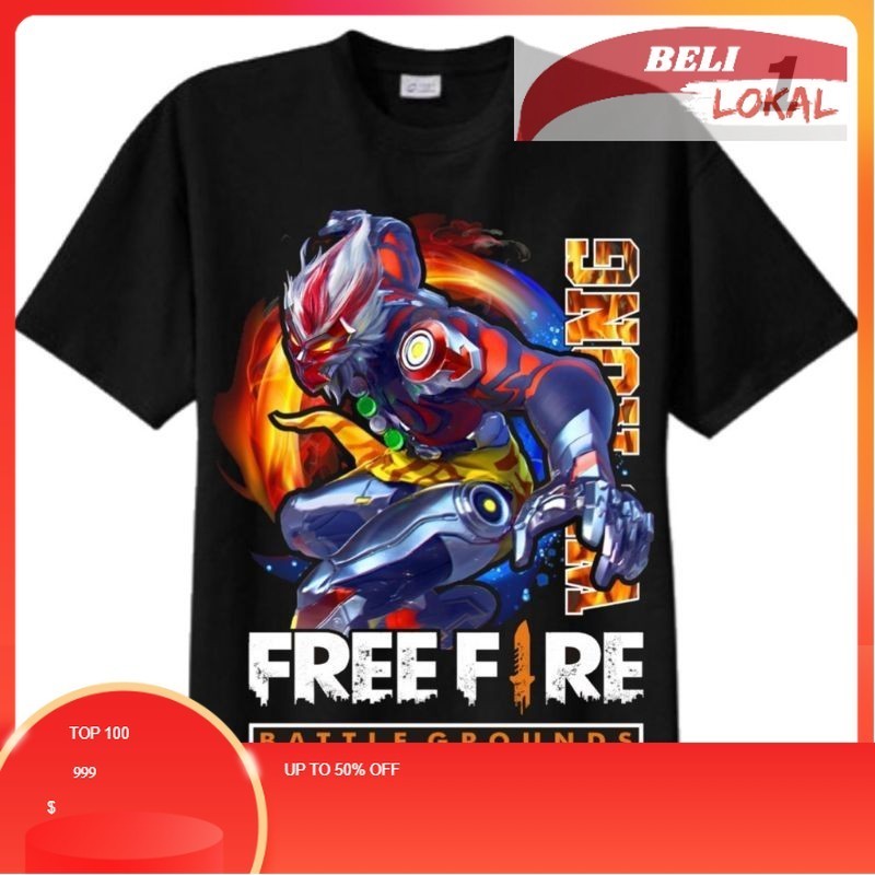 PROMO/ KAOS ANAK/ KAOS KARAKTER/ KAOS ANAK FREE FIRE BAJU FF KAOS FF DISTRO ANAK SAMPAI DEWASA BAJU 