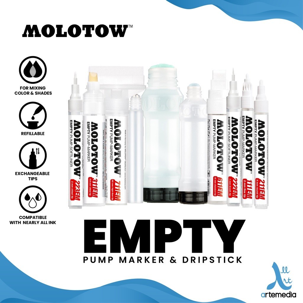 

ATK9 Empty Pump Marker Molotow Botol Kosong Spidol