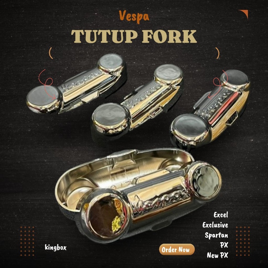 Tutup Cover Fork Vespa New PX Excel Exclusive Spartan As Besar Crome Cung Impor