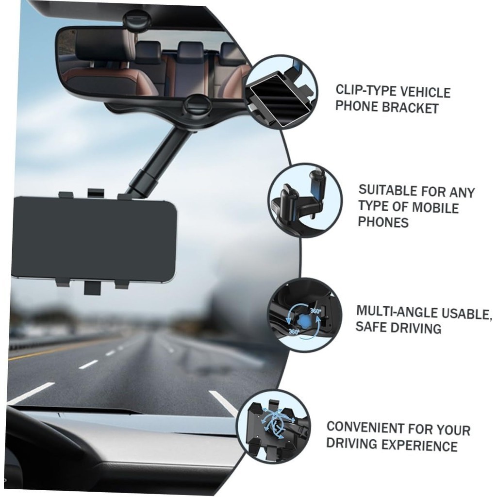 Sale Holder HP Kaca Spion Tengah Mobil Holder Bracket Jepit Handphone Stand