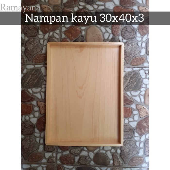 

Baki Kayu/ Baki Roti/Nampan Kayu/ Nampan Penyajian Roti 30x40x3 cm murah