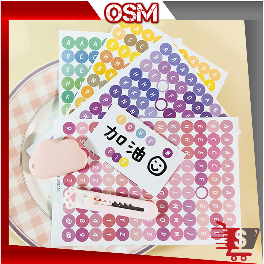 

OSM - 6158 Stiker Huruf 117 Pcs / Scrapbook Sticker Alat Tulis / Notebook Cute Sticker / Stiker Huruf Deco Alphabet