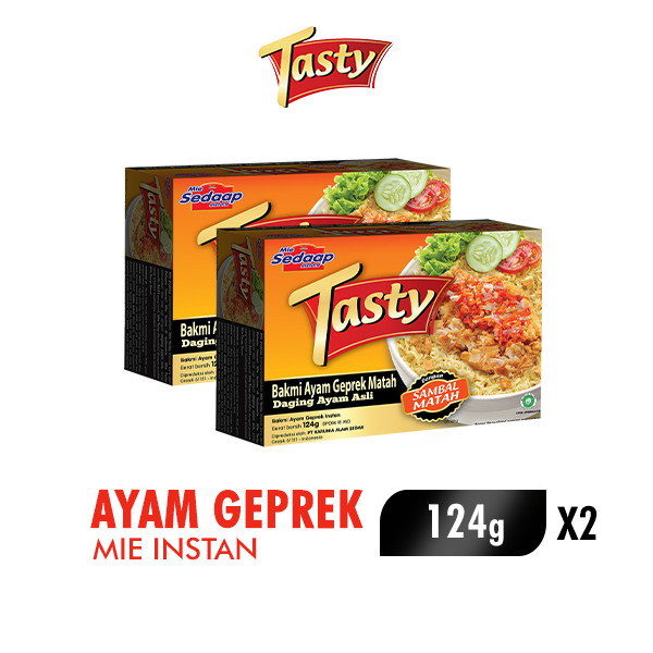 Sedaap Tasty Mie Instan Bakmi Ayam Geprek Bag 124 gr x2