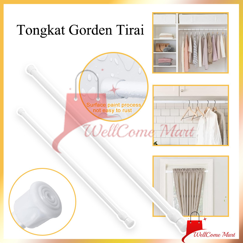 Tongkat Gorden Tirai / Tiang Hordeng Pintu Jendela / Tiang Gorden Flexibel / Pipa Ajaib Gorden